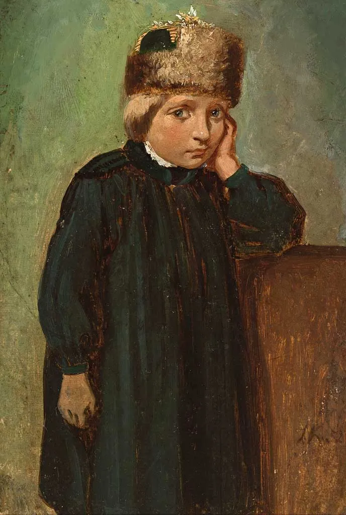 Buy Ludwig Knaus Boy in Hessian costume from the Schwalm area near Ziegenhain Oil Painting - Hand Painted Reproduction