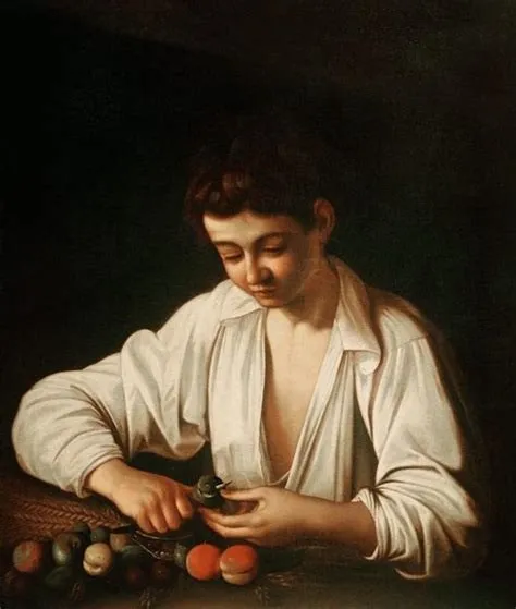 Buy Caravaggio  Boy Peeling Fruit Oil Painting - Hand Painted Reproduction