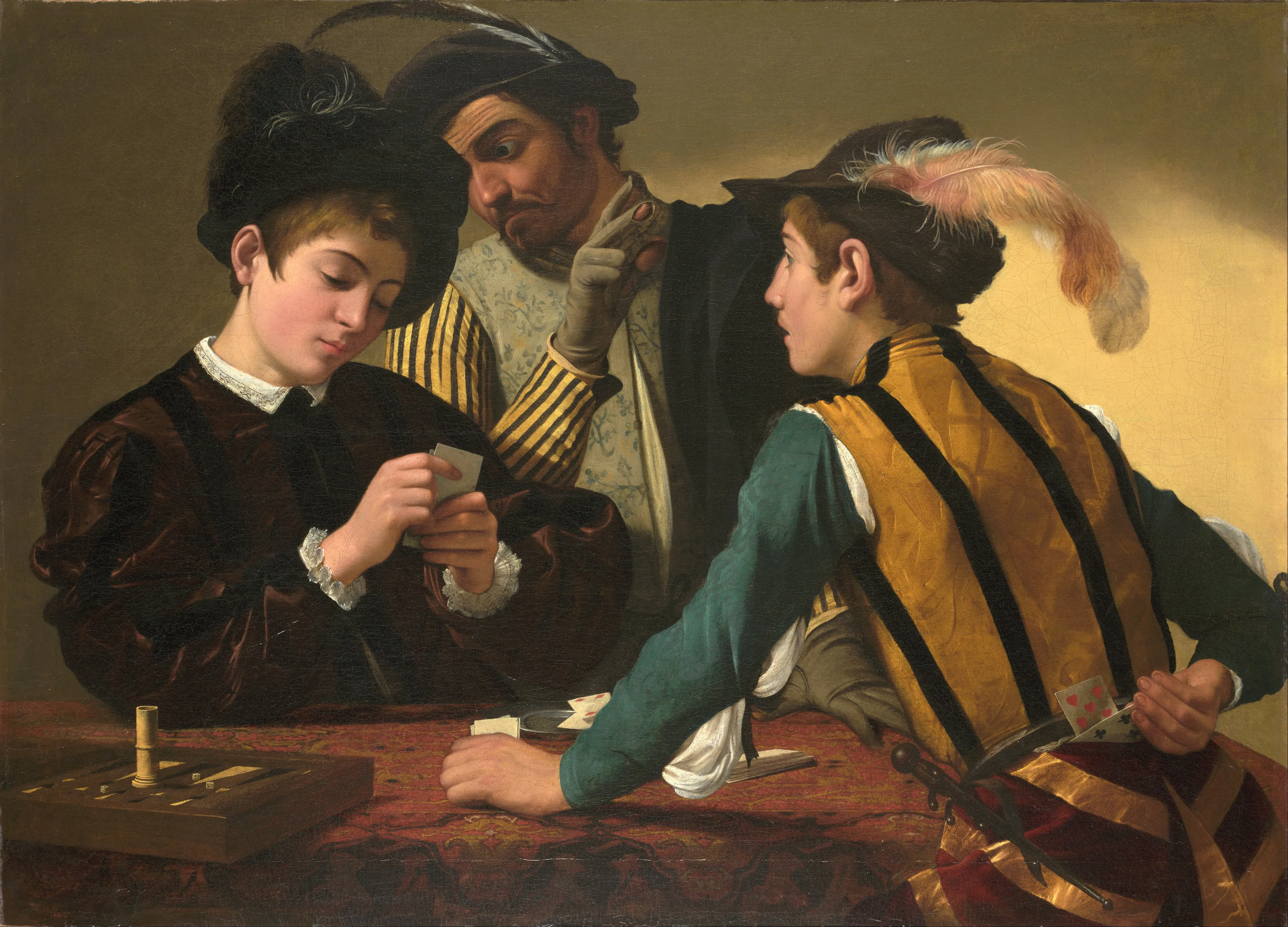 Buy Caravaggio  Cardsharps Oil Painting - Hand Painted Reproduction