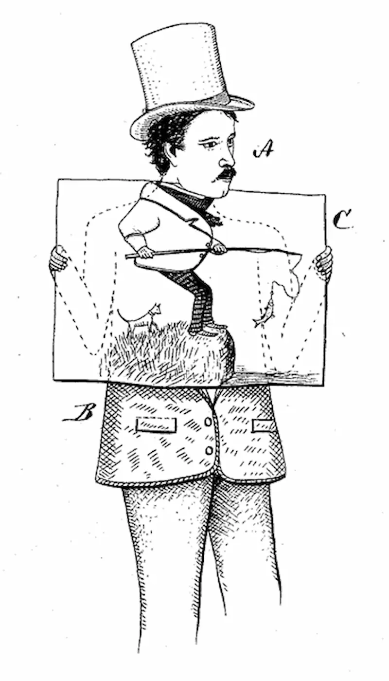 Buy Cassius Marcellus Coolidge Man Holding up a Comic Foreground That Puts Him in a Fishing Scene Oil Painting - Hand Painted Reproduction