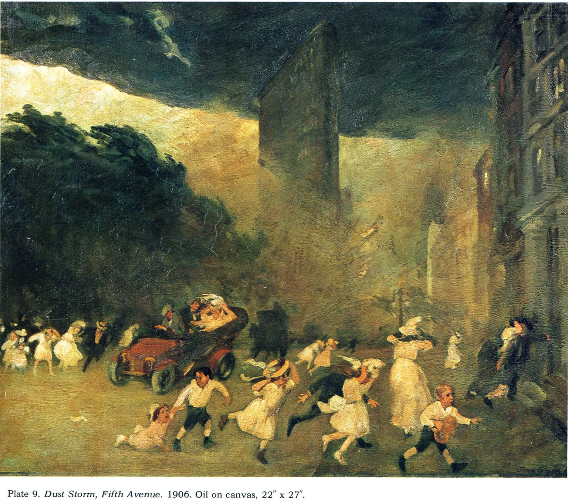 Buy John Sloan Dust Storm, Fifth Avenue Oil Painting - Hand Painted Reproduction