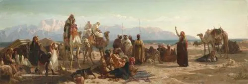 Buy Frederick Goodall Early Morning In The Wilderness Of Shur Oil Painting - Hand Painted Reproduction