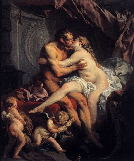 Buy Francois Boucher Hercules and Omphale Oil Painting - Hand Painted Reproduction