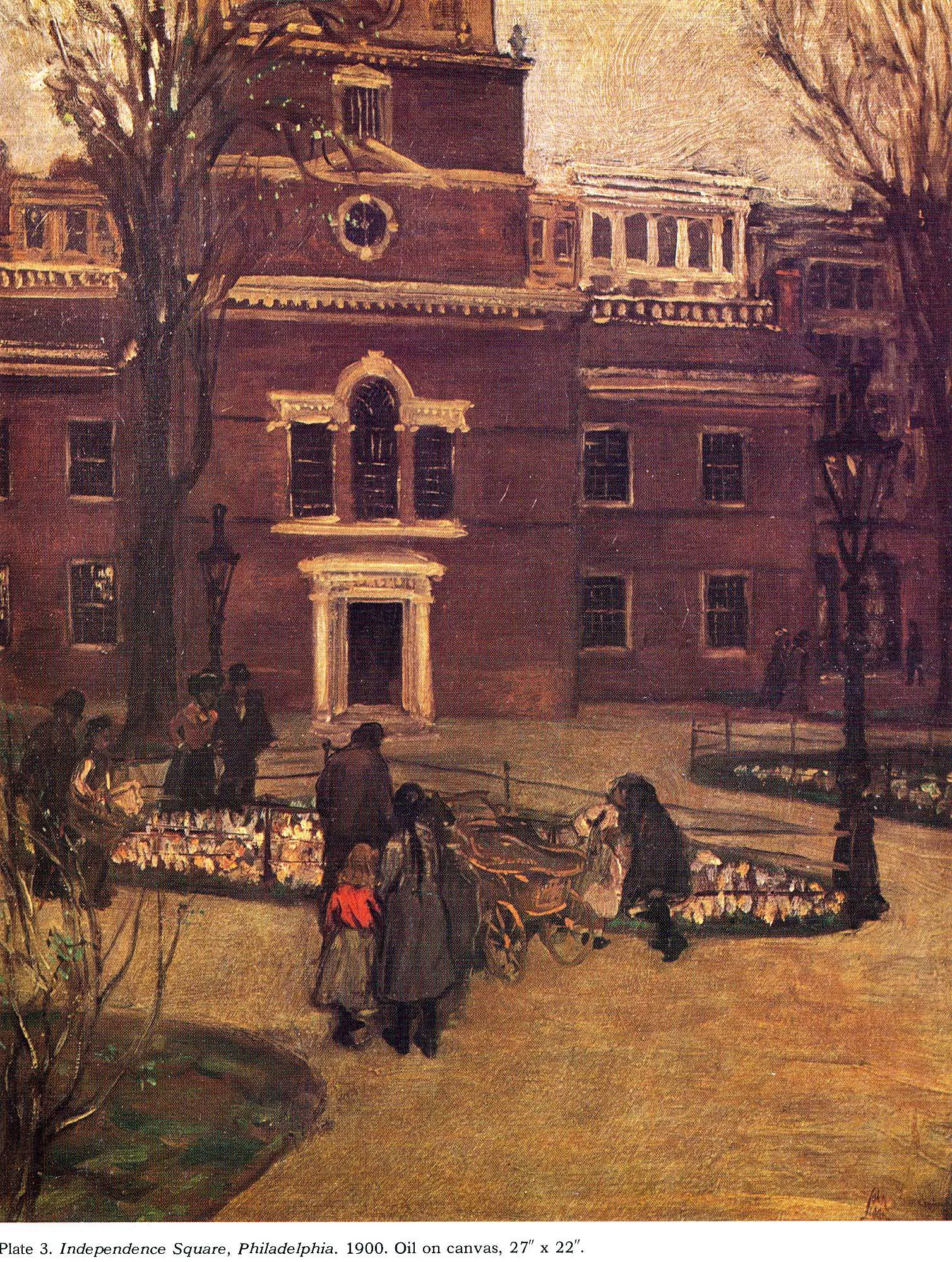 Buy John Sloan Independence Square, Philadelphia Oil Painting - Hand Painted Reproduction