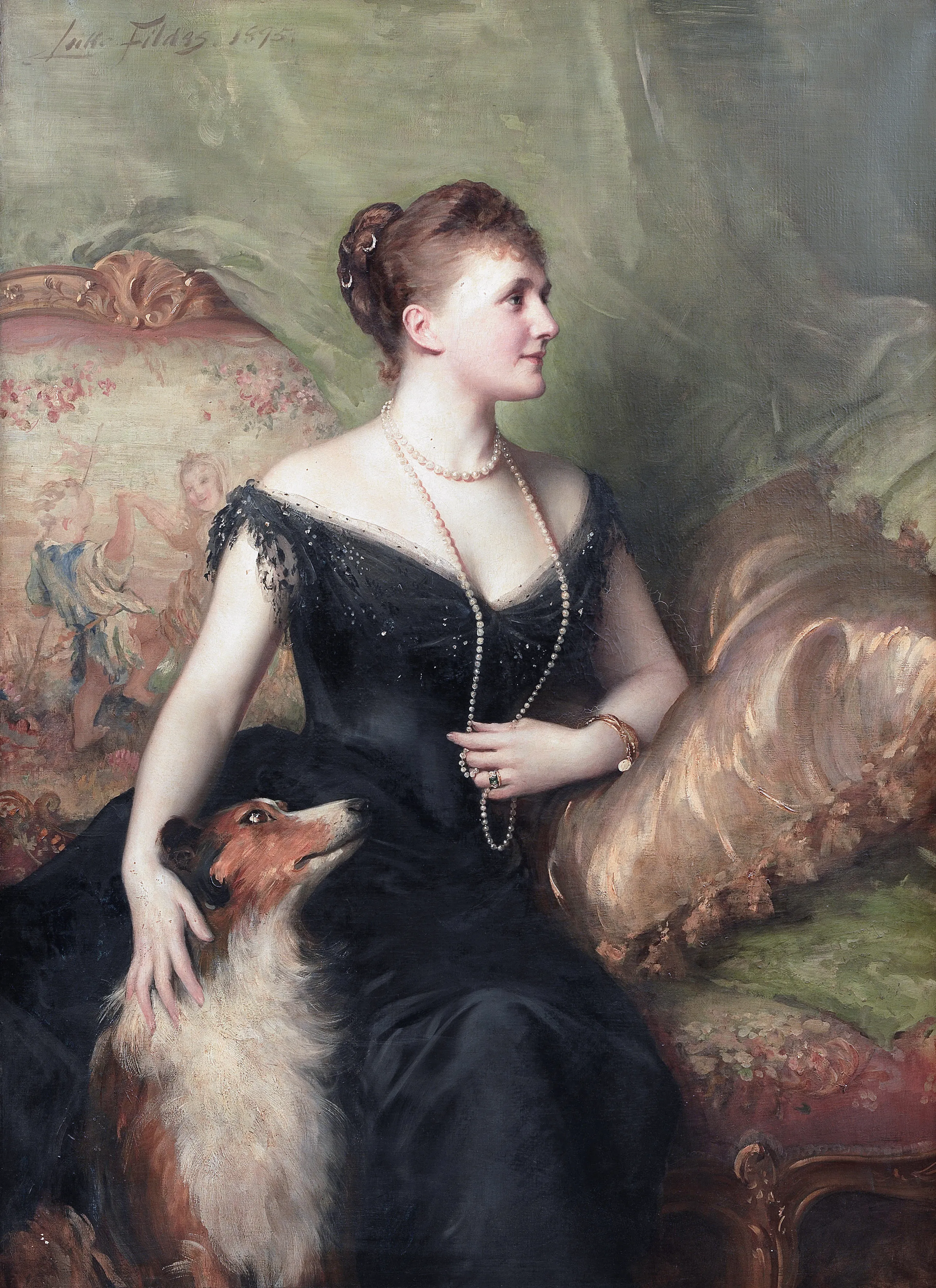 Buy Samuel Luke Fildes Mrs Arthur James Oil Painting - Hand Painted Reproduction