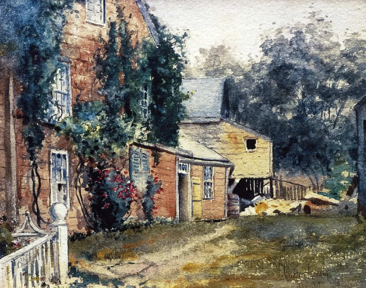 Buy Frederick Childe Hassam Old House, Nantucket Oil Painting - Hand Painted Reproduction