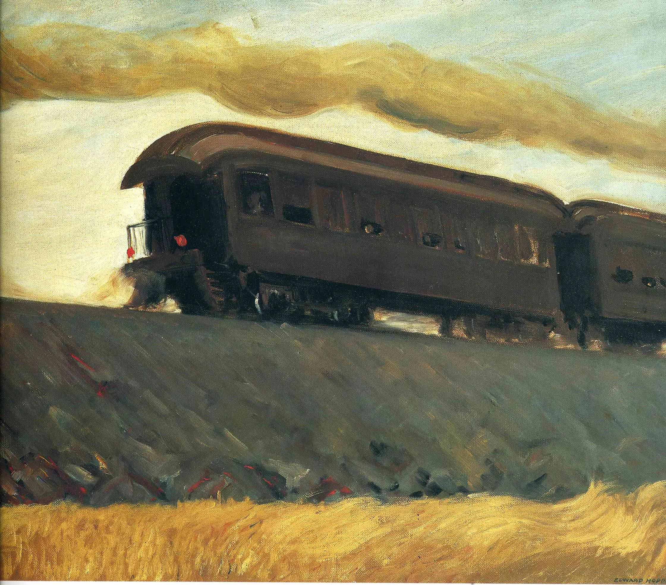 Buy Edward Hopper Railroad Train Oil Painting - Hand Painted Reproduction