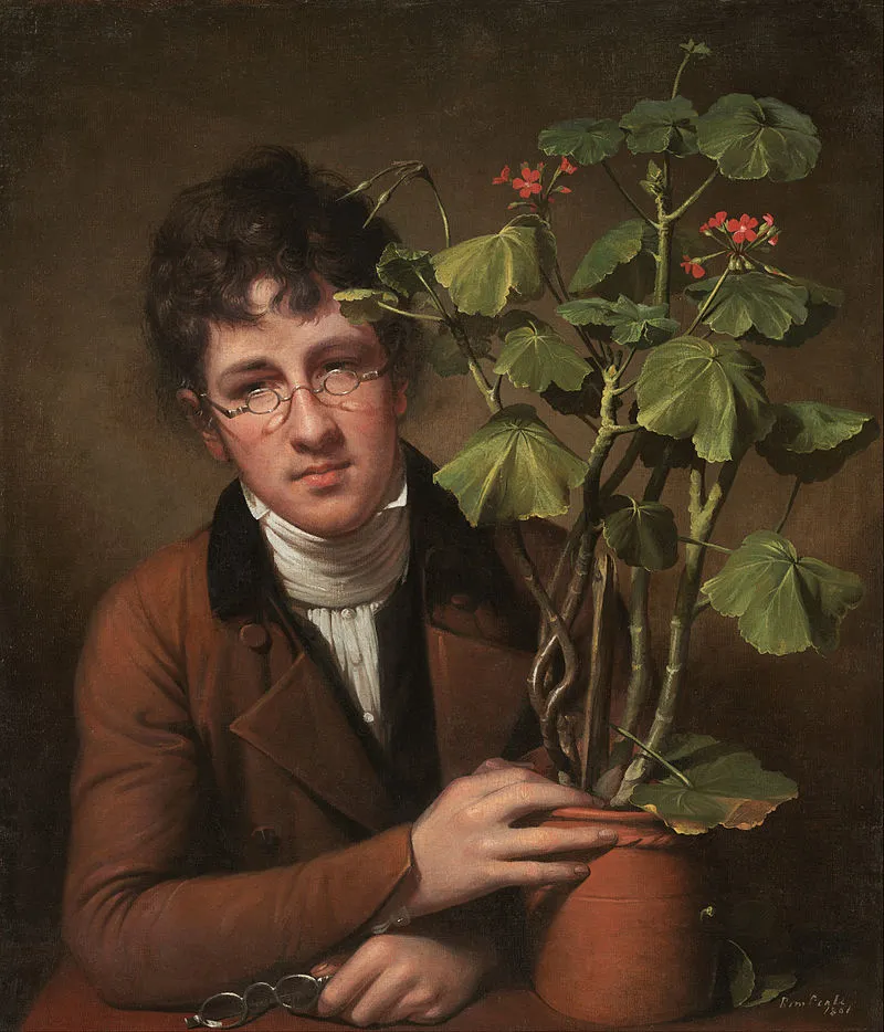 Buy Rembrandt Peale Rubens Peale with a Geranium Oil Painting - Hand Painted Reproduction