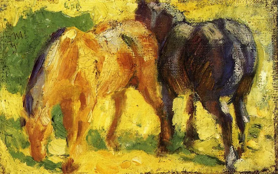Buy Franz Marc Small Horse Picture Oil Painting - Hand Painted Reproduction
