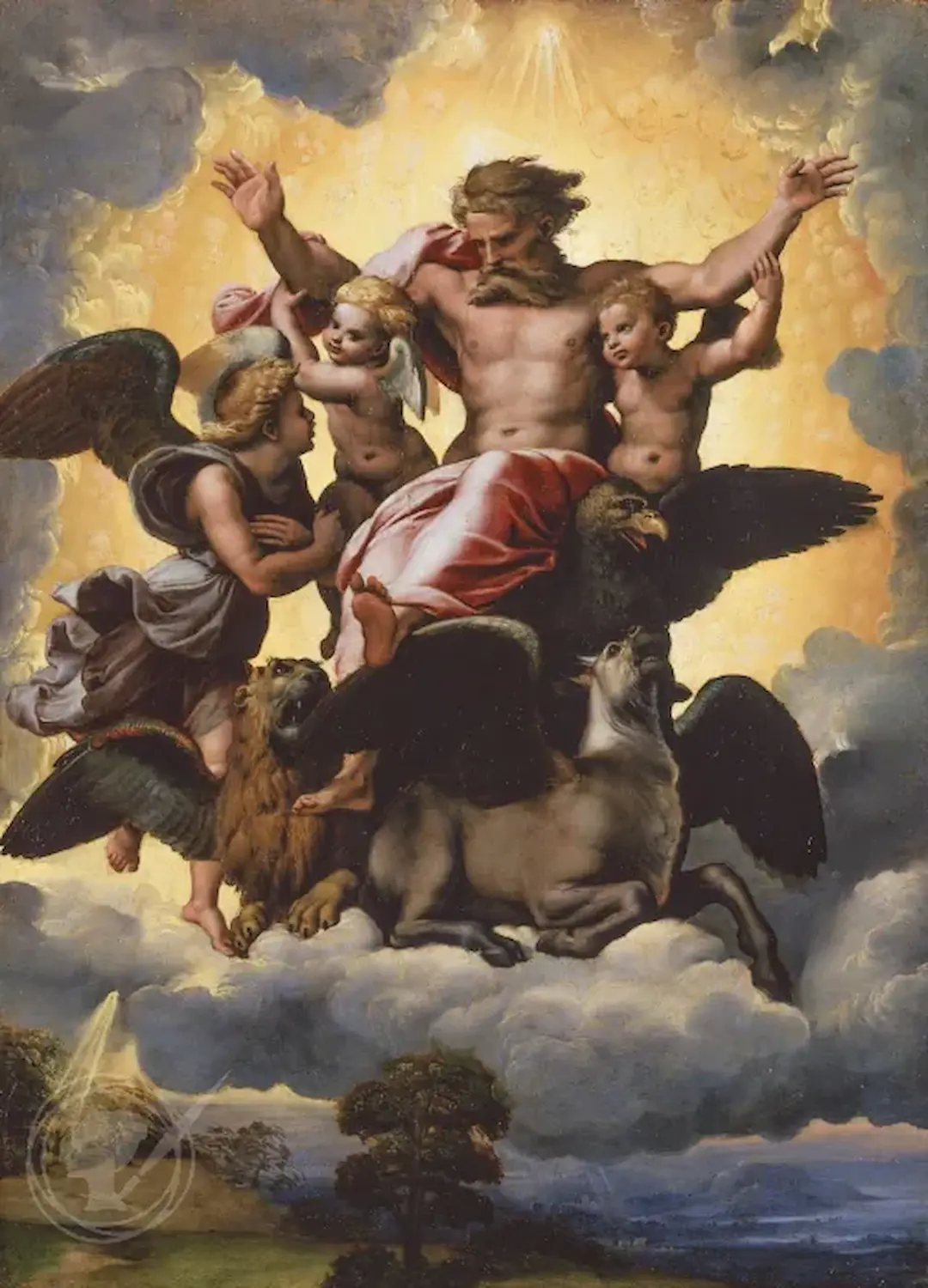 Buy Raffaello Sanzio The Vision of Ezekiel Oil Painting - Hand Painted Reproduction