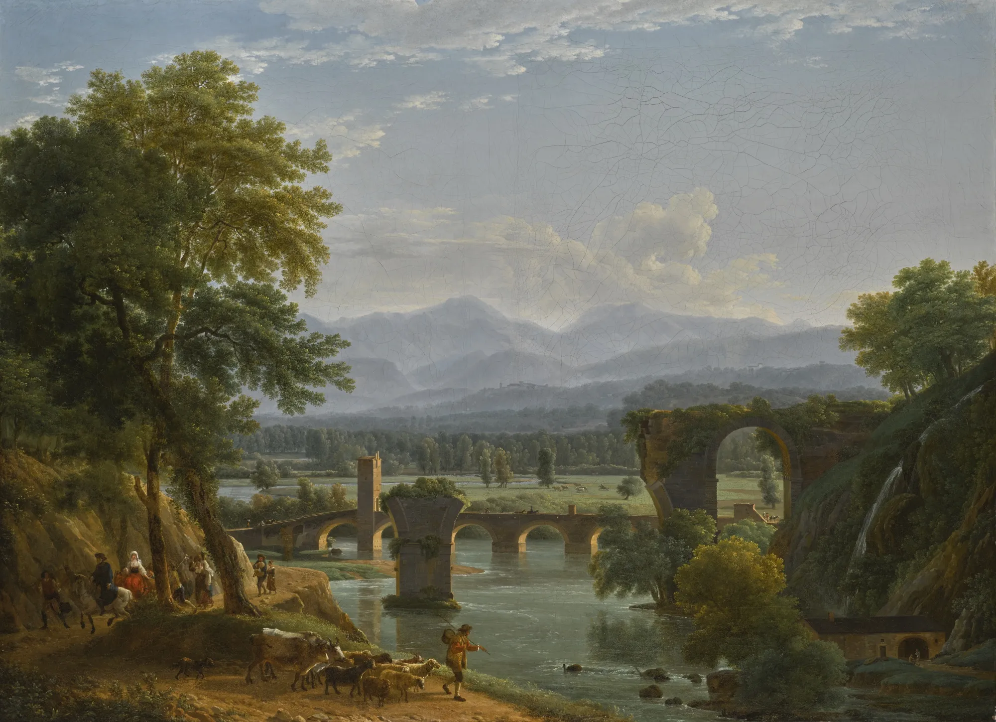 Buy Jean-Joseph-Xavier Bidauld The Augustus Bridge over the River Nera, near the City of Narni, Italy Oil Painting - Hand Painted Reproduction