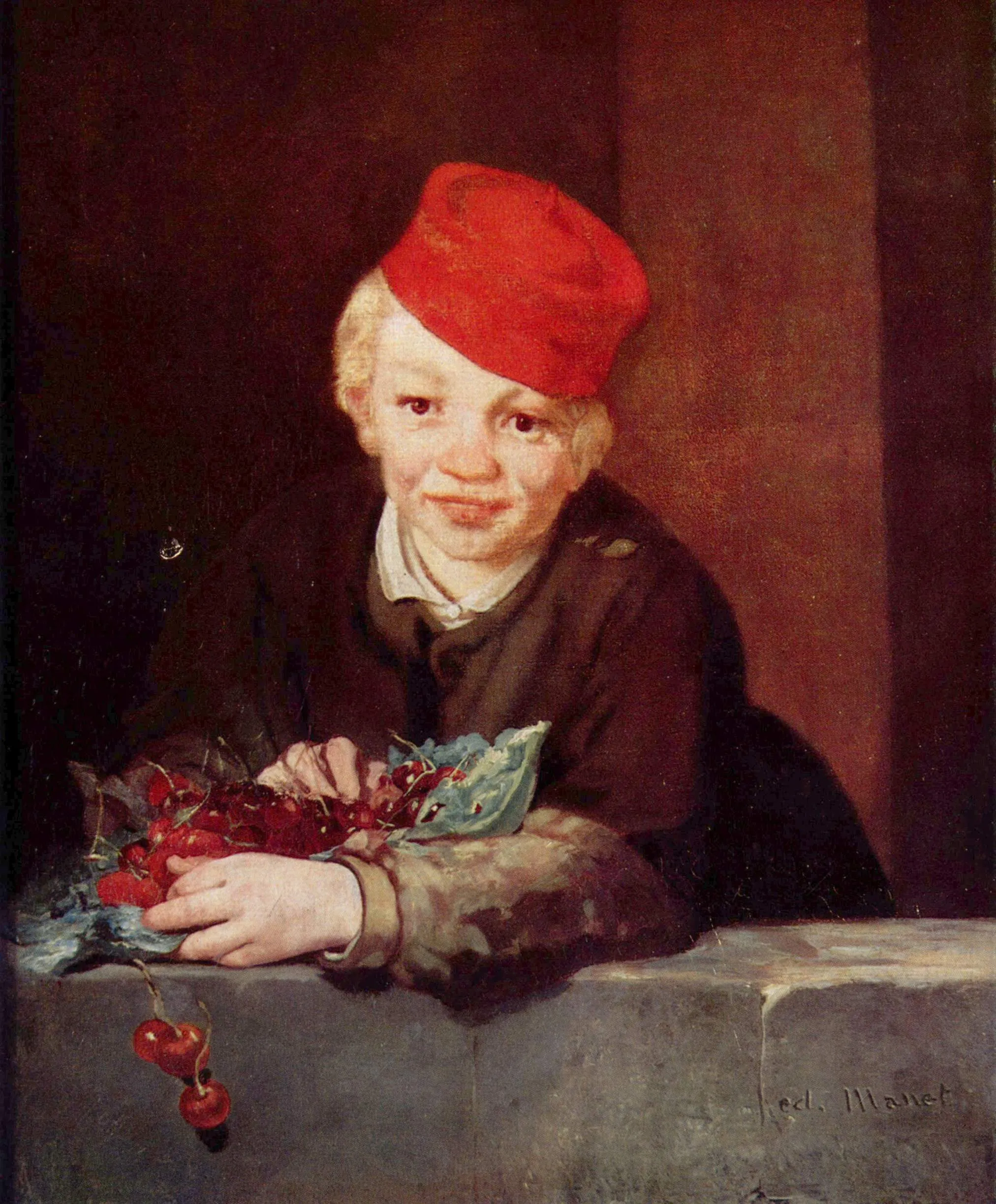 Buy Edouard Manet The Boy with Cherries Oil Painting - Hand Painted Reproduction