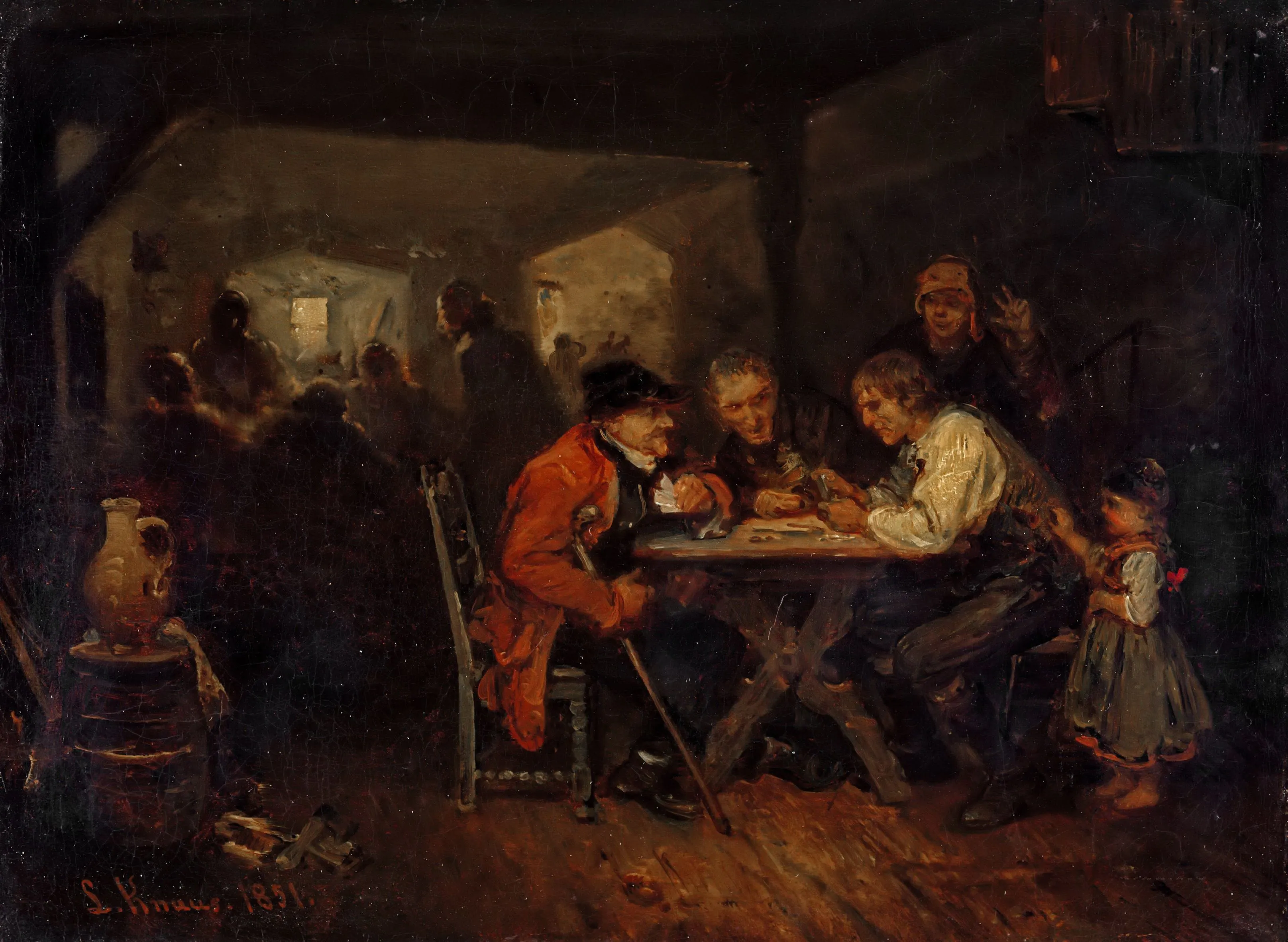 Buy Ludwig Knaus The cheater Oil Painting - Hand Painted Reproduction