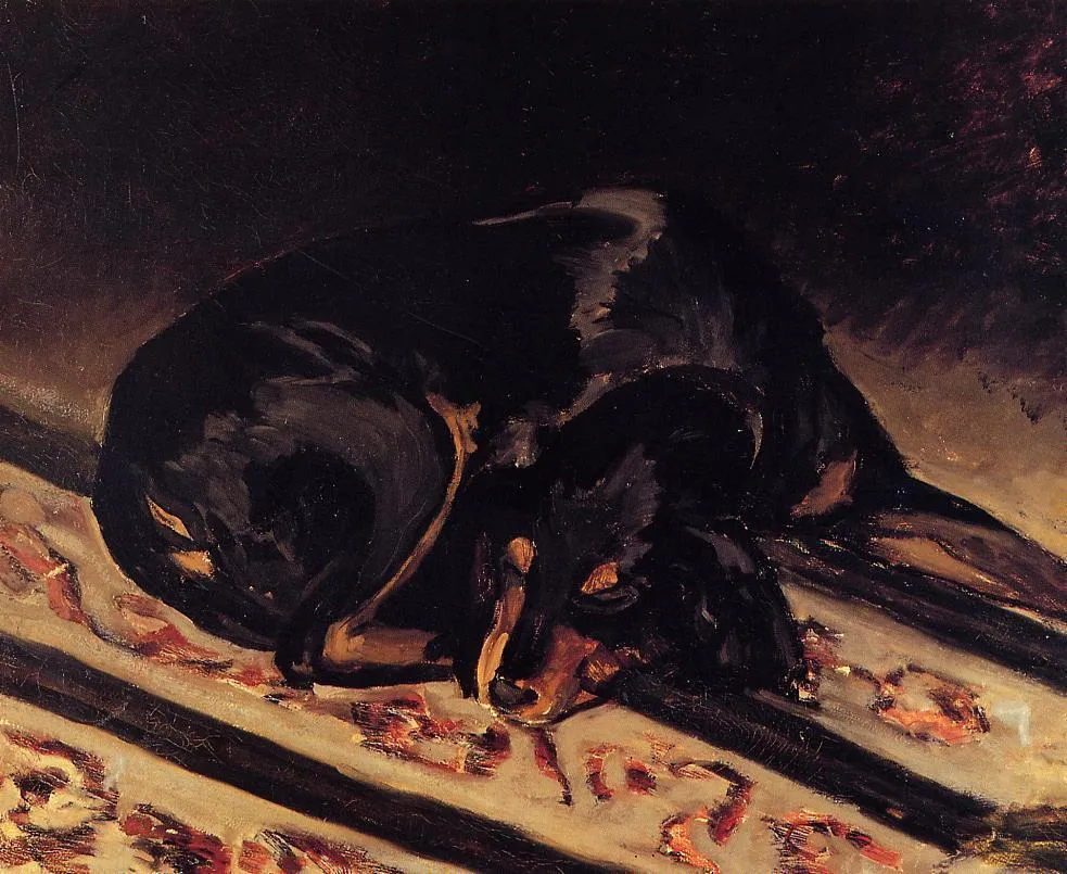 Buy Frederic Bazille The Dog Rita Asleep Oil Painting - Hand Painted Reproduction