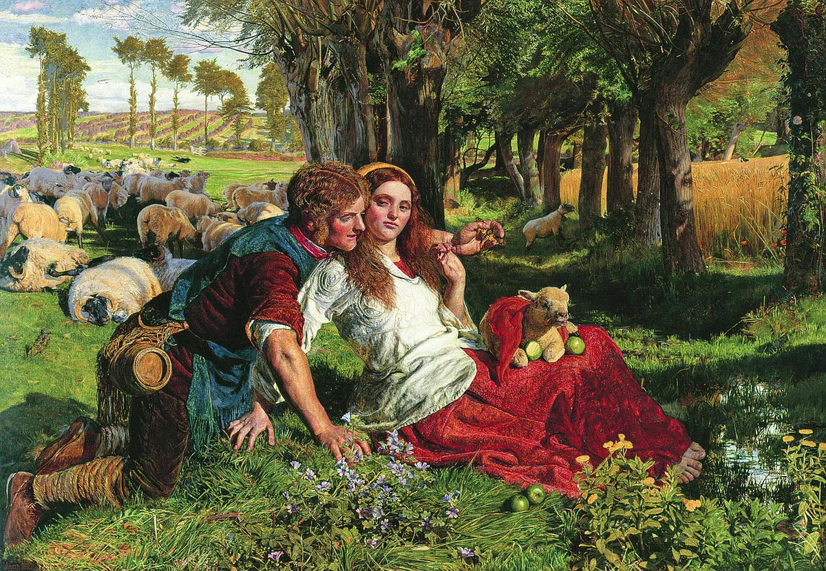 Buy William Holman Hunt The Hireling Shepherd Oil Painting - Hand Painted Reproduction