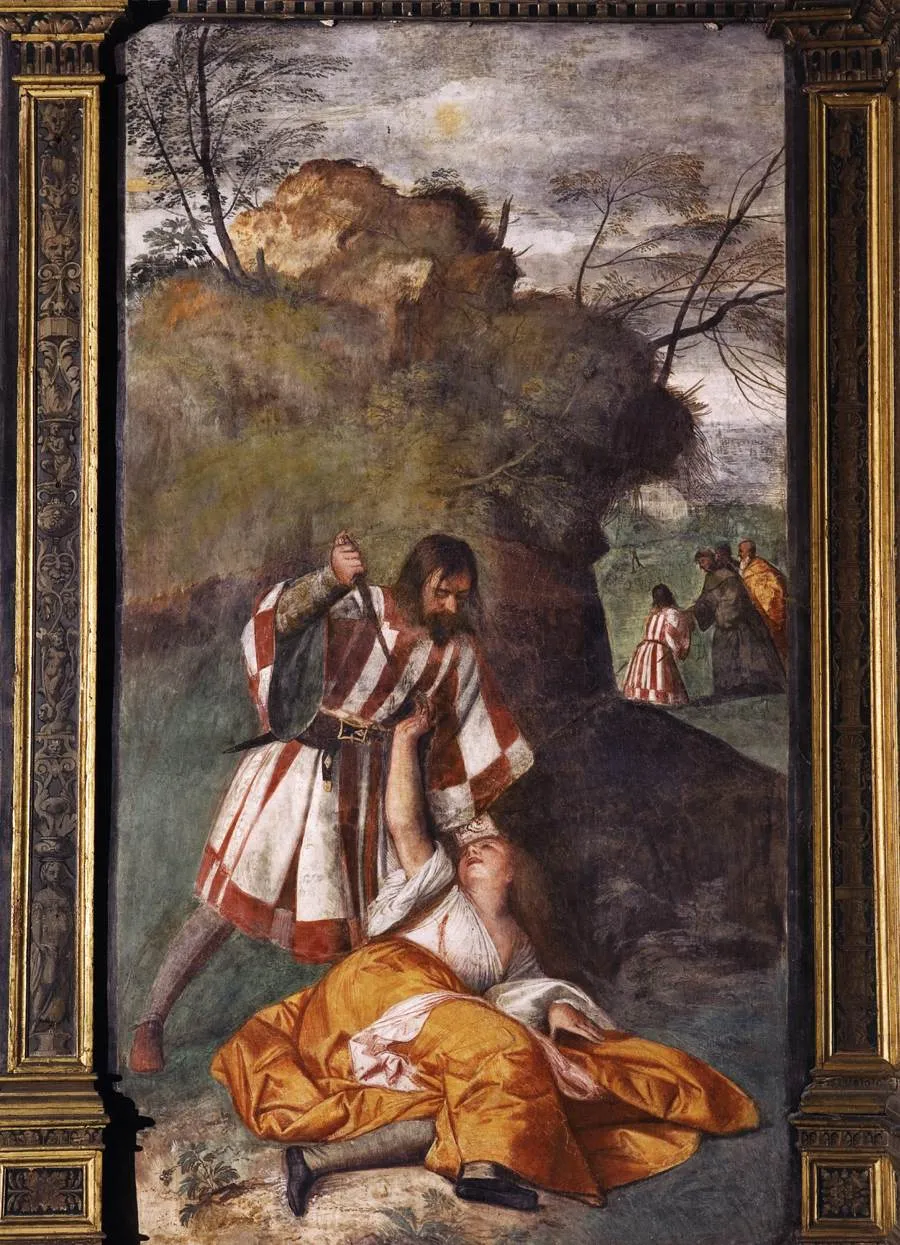 Buy Tiziano Vecelli The Miracle of the Jealous Husband Oil Painting - Hand Painted Reproduction