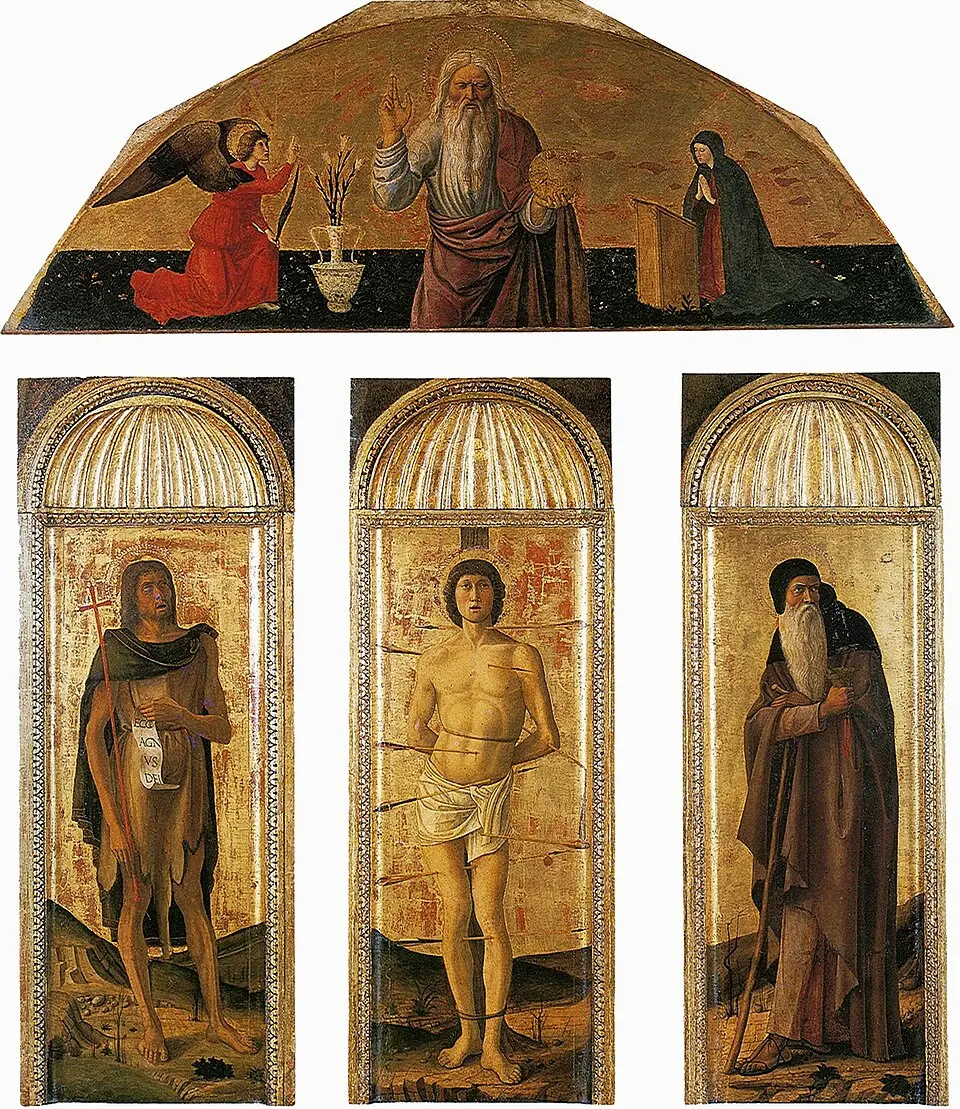 Buy Jacopo Bellini Triptych of St Sebastian Oil Painting - Hand Painted Reproduction