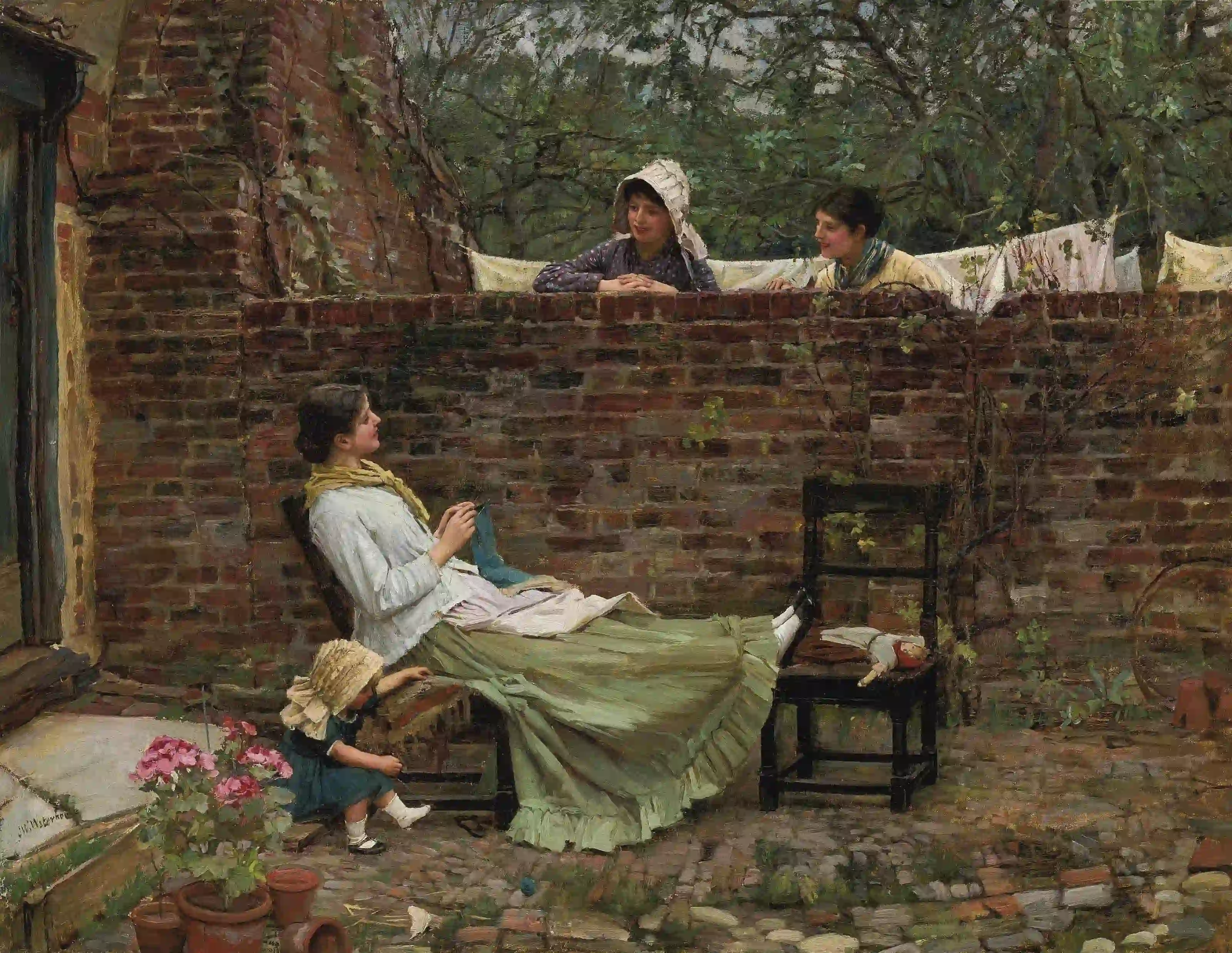 Buy John William Waterhouse Good neighbours Oil Painting - Hand Painted Reproduction