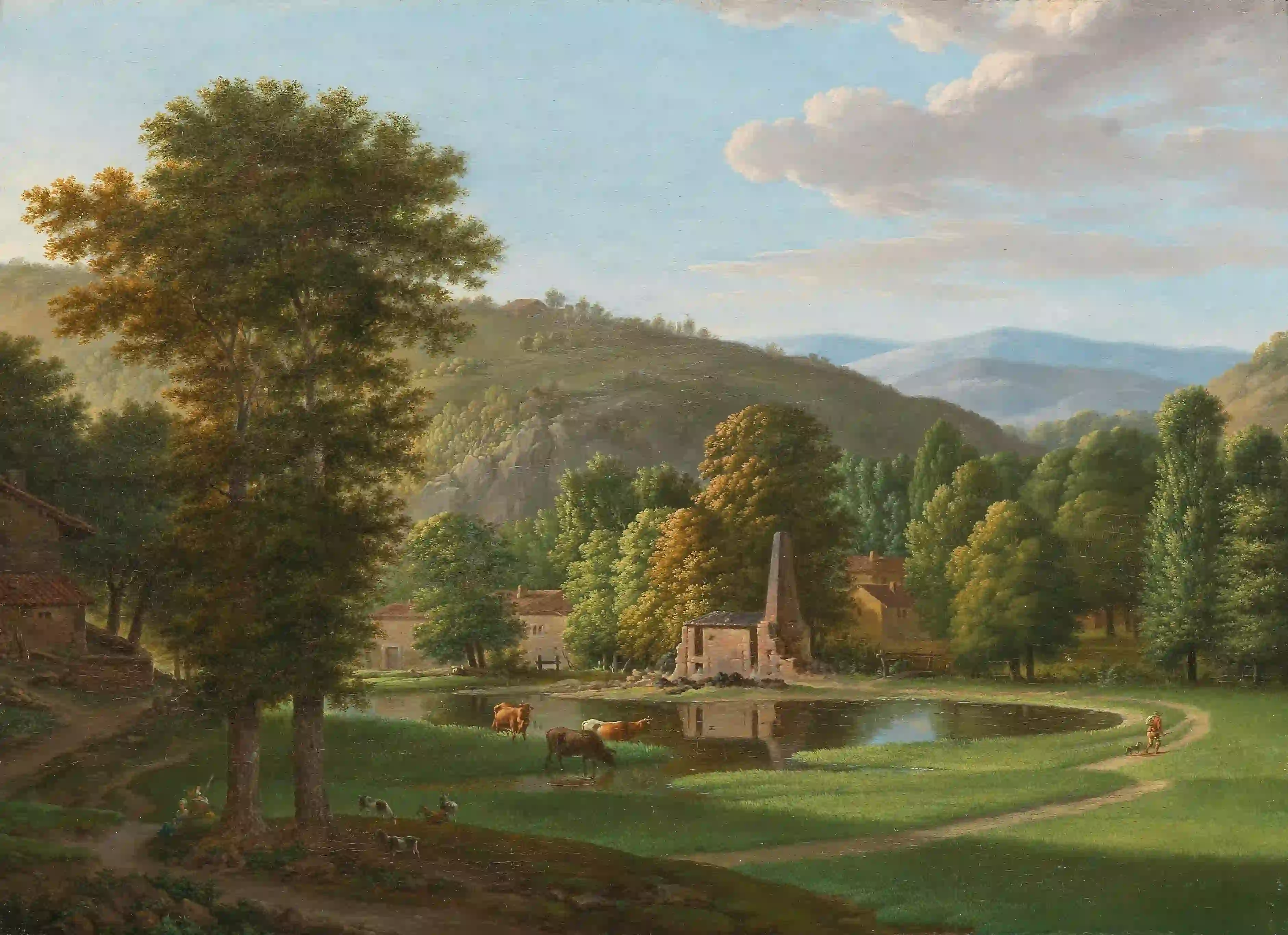 Buy Jean-Joseph-Xavier Bidauld A Southern River Landscape Oil Painting - Hand Painted Reproduction
