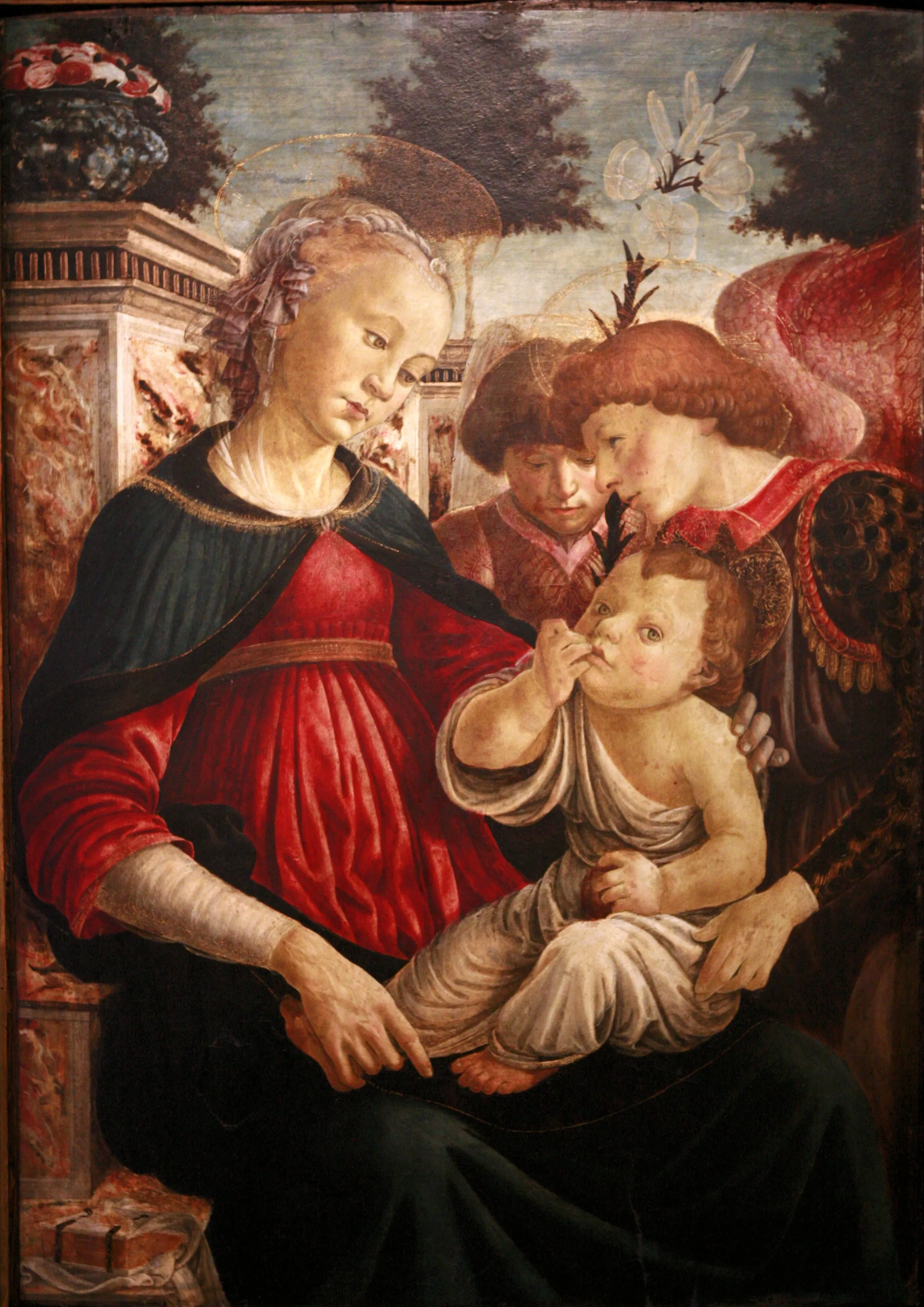Buy Alessandro Filipepi (Sandro Botticelli) Virgin and child with two angels Oil Painting - Hand Painted Reproduction