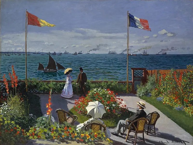 Terrace at the Seaside, Sainte-Adresse by Claude Monet - Famous Oil Painting Hand Painted Art Pieces for Sale.