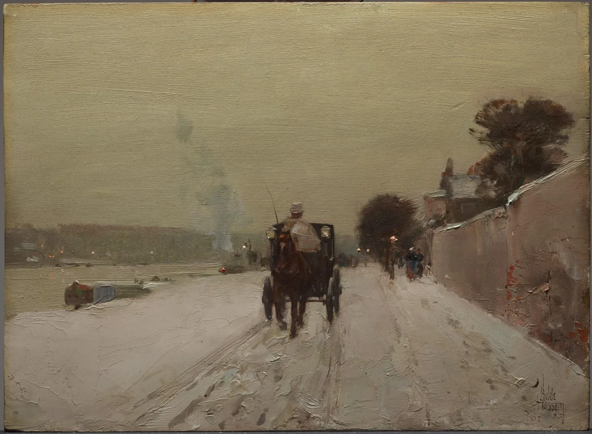 Along the Seine, Winter by Frederick Childe Hassam