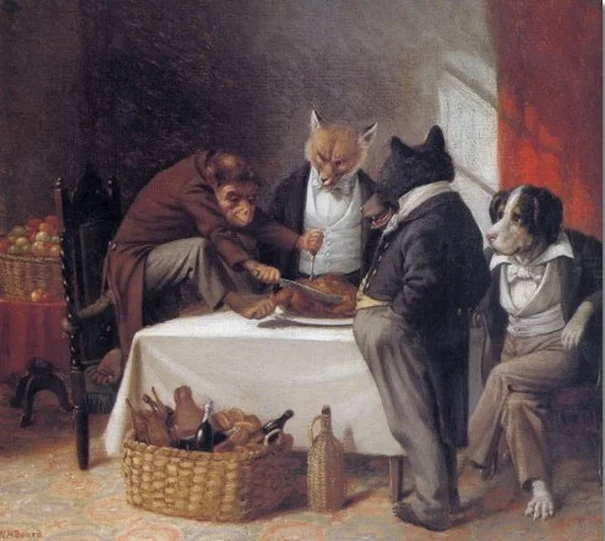 Carving The Turkey By by William Holbrook Beard
