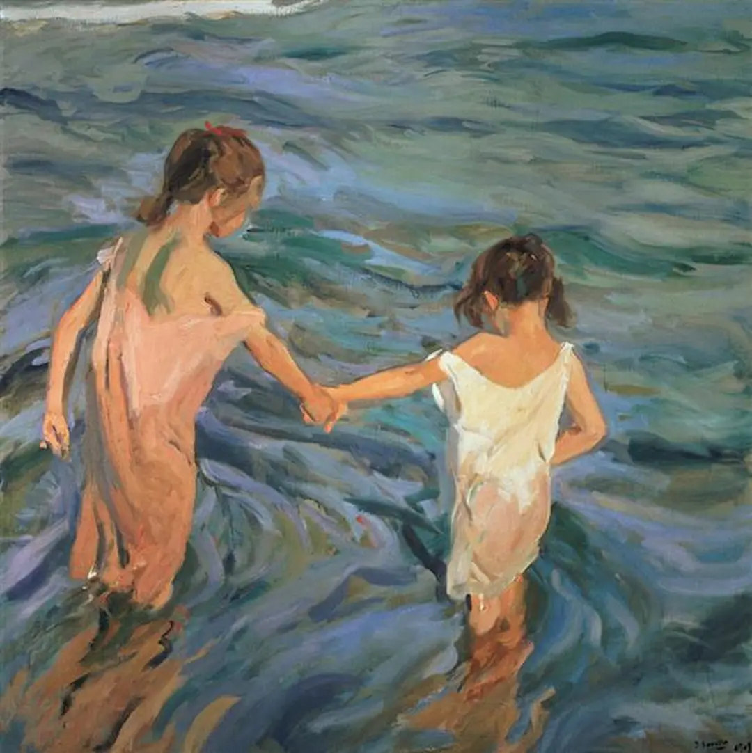 Children in the Sea, 1909 by Joaquín Sorolla y Bastida - Famous Oil Painting Hand Painted Art Pieces for Sale.