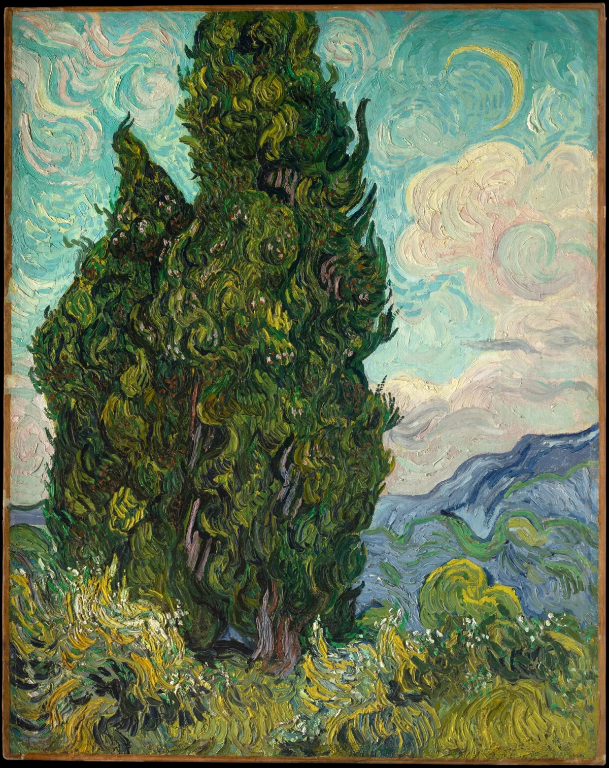Cypresses by Vincent Van Gogh
