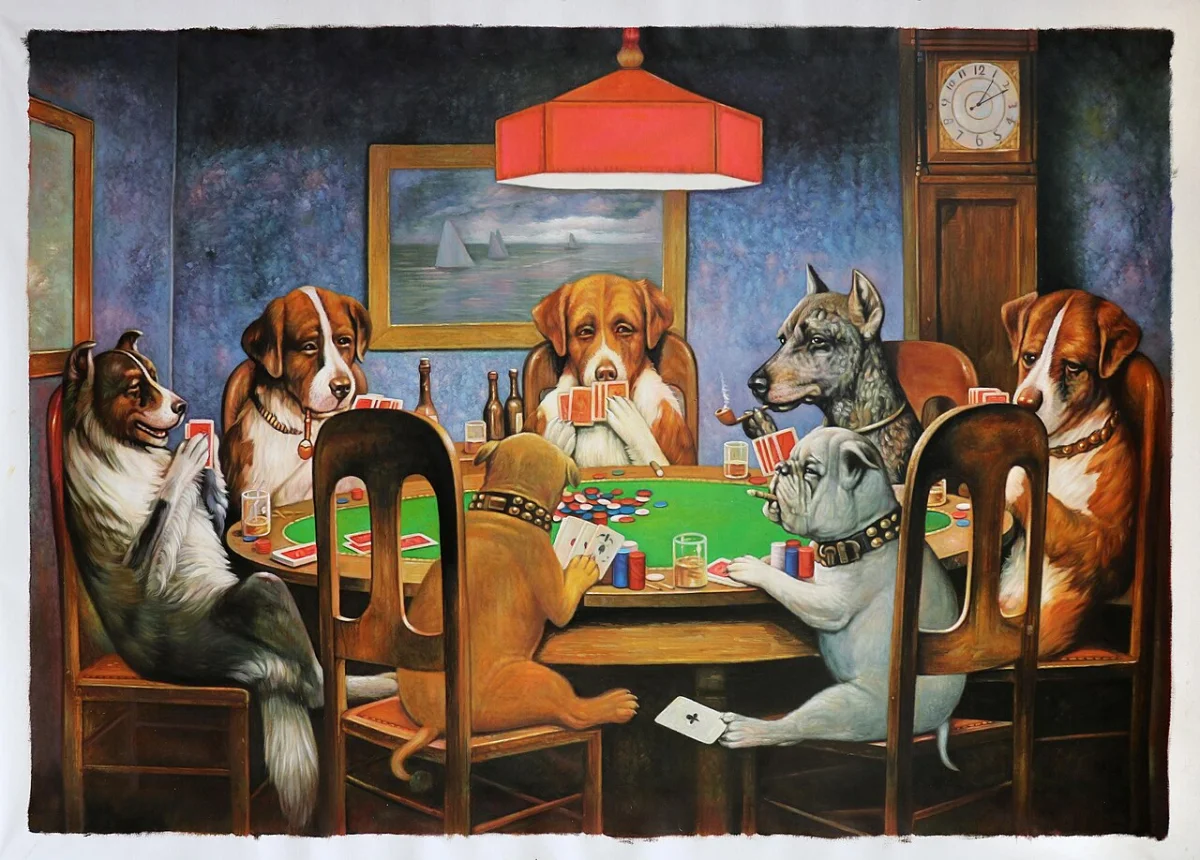 Dogs Playing Poker by Cassius Marcellus Coolidge