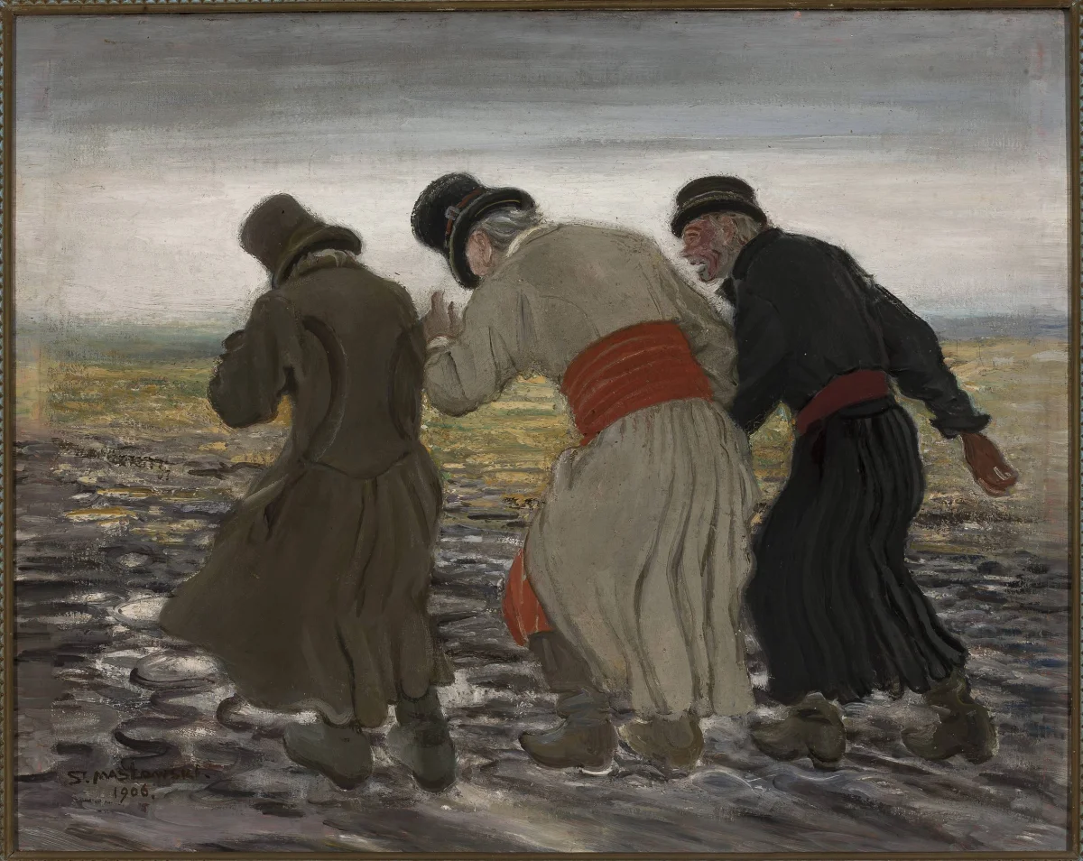 Drunken peasants by Ludwig Knaus