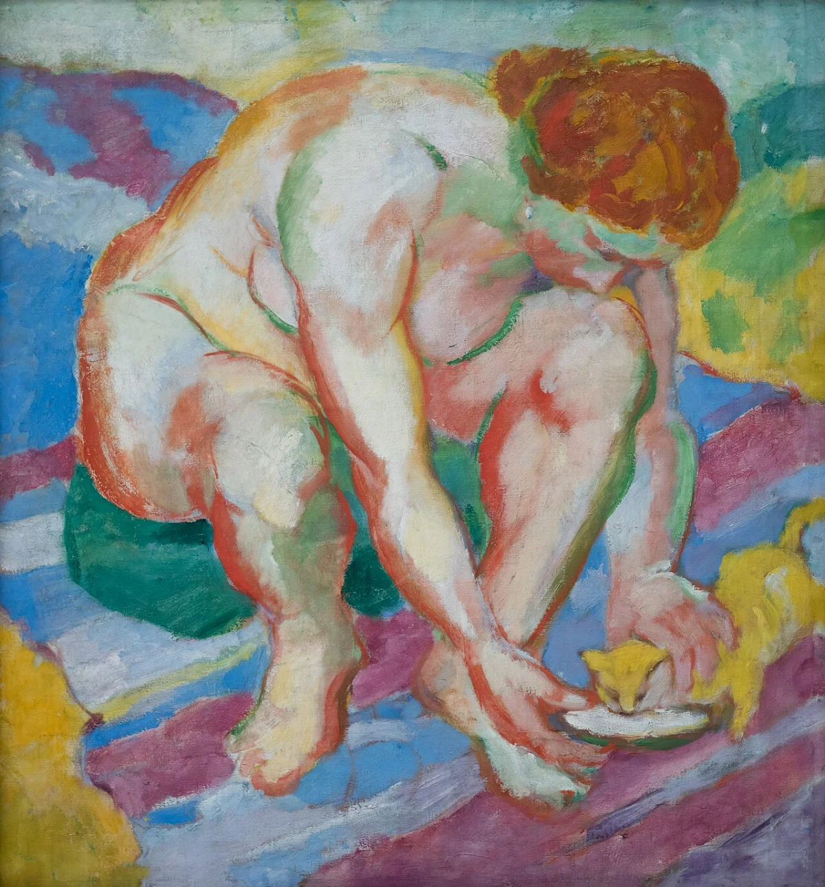 Franz Marc Akt Mit Katze by Franz Marc