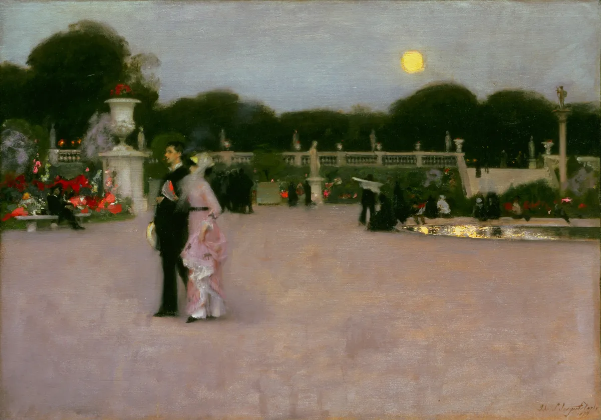 In The Luxembourg Gardens by John Singer Sargent - Famous Oil Painting Hand Painted Art Pieces for Sale.