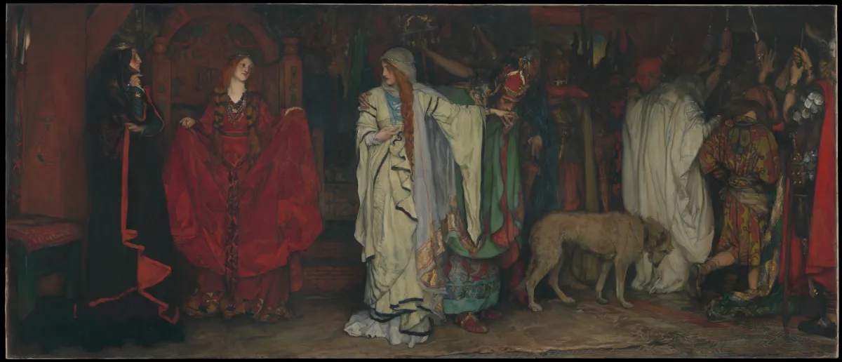 King Lear, Act I, Scene I by Edwin Austin Abbey - Famous Oil Painting Hand Painted Art Pieces for Sale.