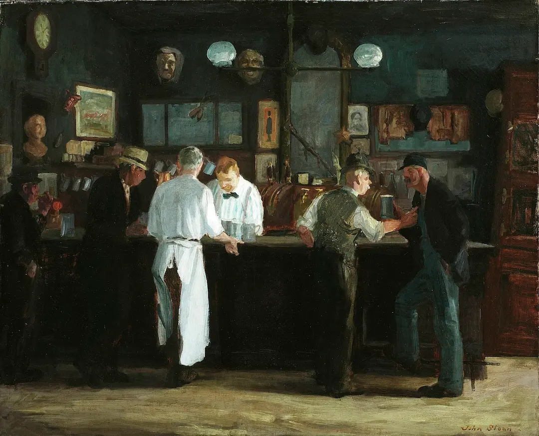 McSorley's Bar by John Sloan - Famous Oil Painting Hand Painted Art Pieces for Sale.