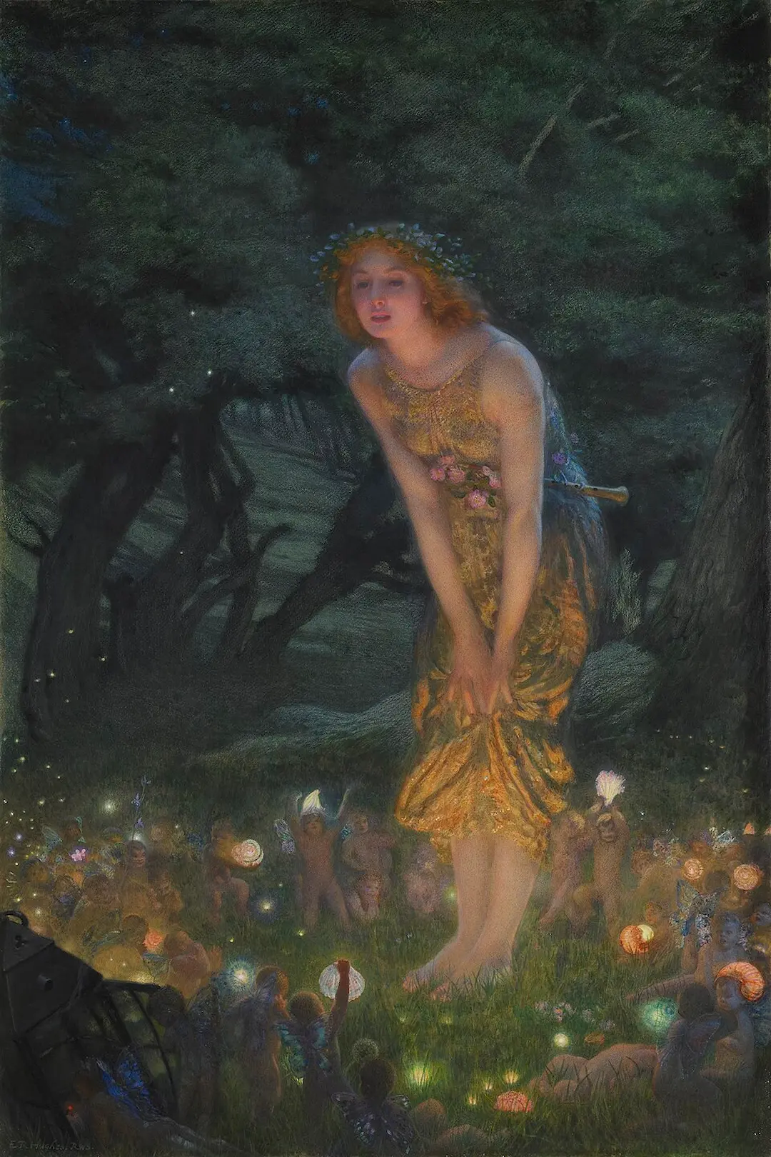Midsummer Eve by Edward Robert Hughes - Famous Oil Painting Hand Painted Art Pieces for Sale.