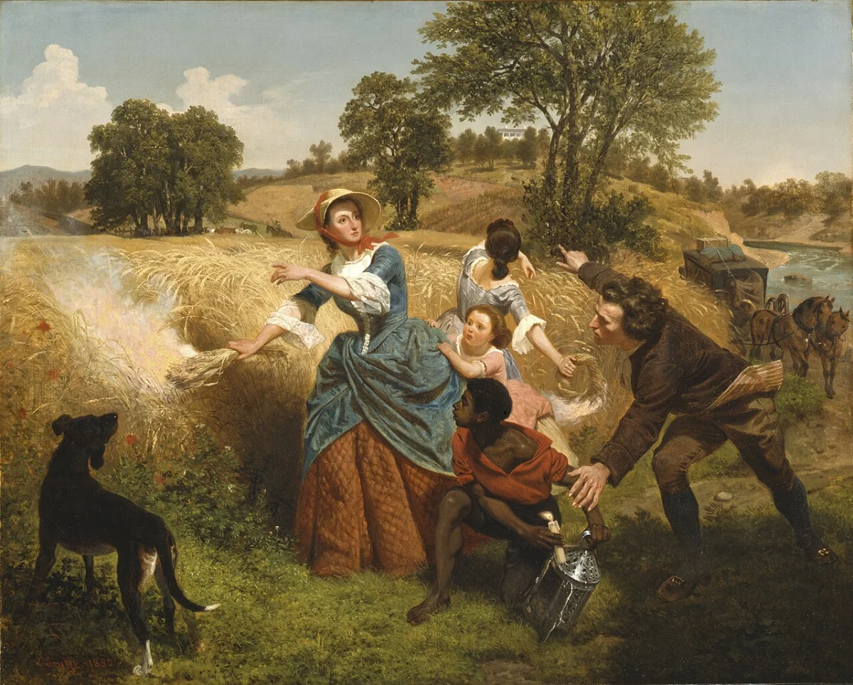 Mrs Schuyler Burning Her Wheat Fields on the Approach of the British by Emanuel Gottlieb Leutze