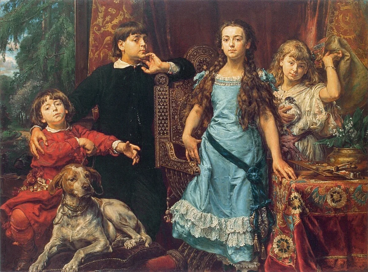 Portrait of the artists four children by Jan Matejko