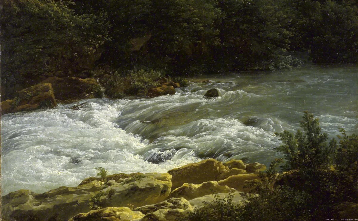 Running Stream at San Cosimato by Jean-Joseph-Xavier Bidauld