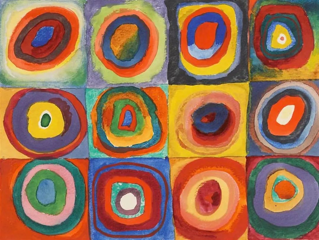 Squares with Concentric Rings by Wassily Kandinsky - Famous Oil Painting Hand Painted Art Pieces for Sale.