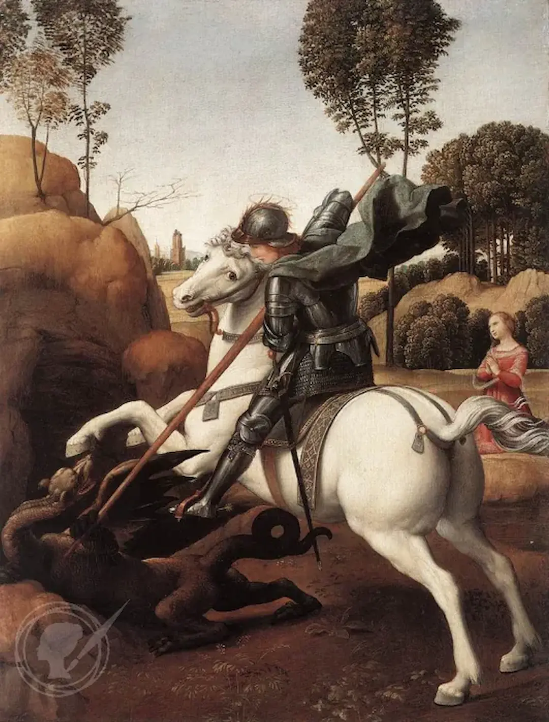 St George and the Dragon by Raffaello Sanzio - Famous Oil Painting Hand Painted Art Pieces for Sale.