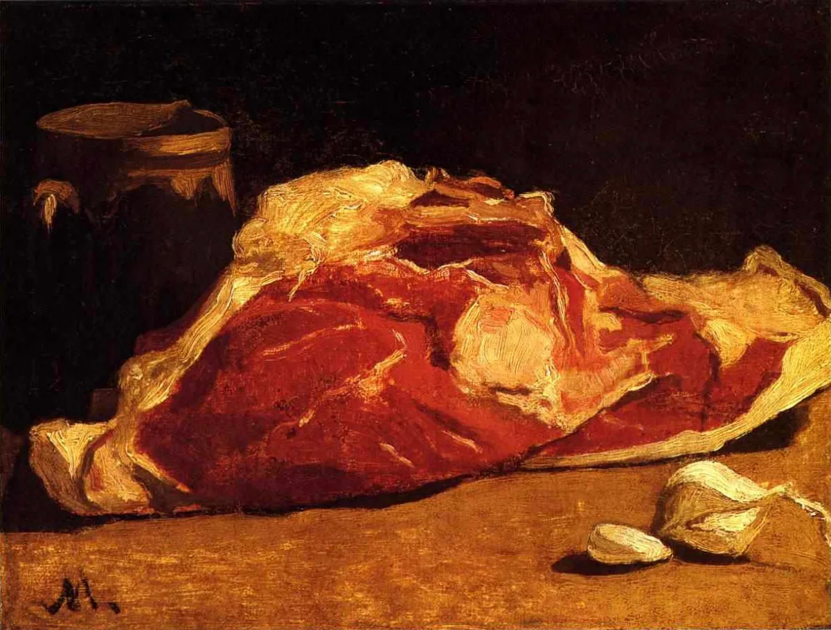 Still life with flesh by Claude Monet
