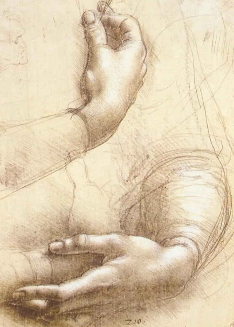 Study of hands by Leonardo Da Vinci