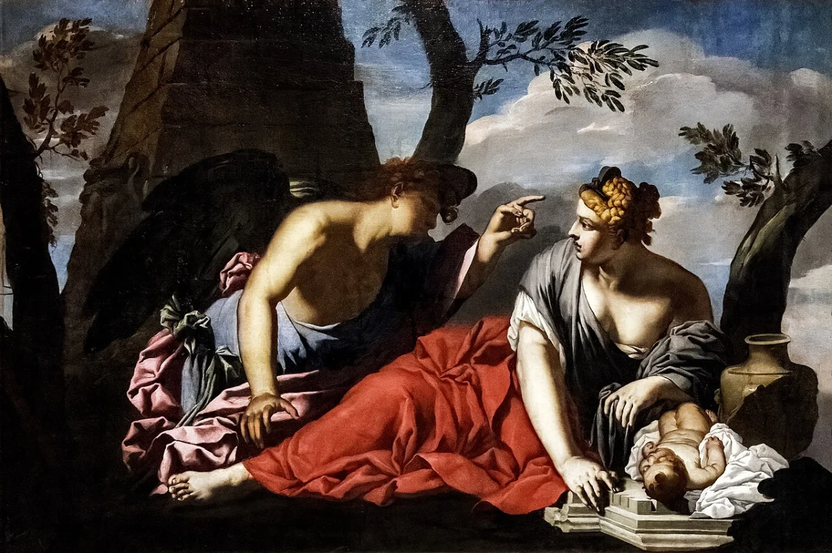 The Angel and Hagar by Francisque Millet