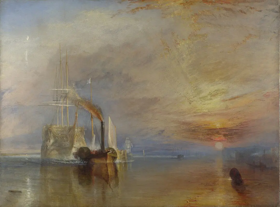 The Fighting 'Téméraire' tugged to her last Berth to be broken up by Joseph Mallord William Turner - Famous Oil Painting Hand Painted Art Pieces for Sale.