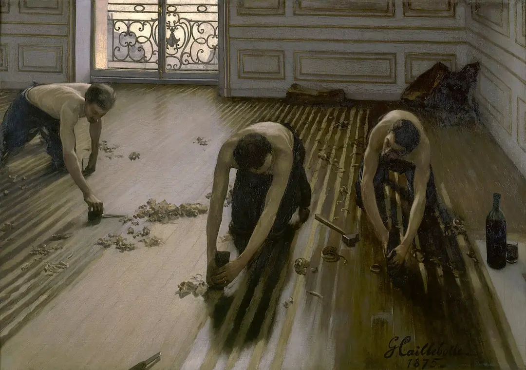 The Floor Scrapers 1875 by Gustave Caillebotte - Famous Oil Painting Hand Painted Art Pieces for Sale.