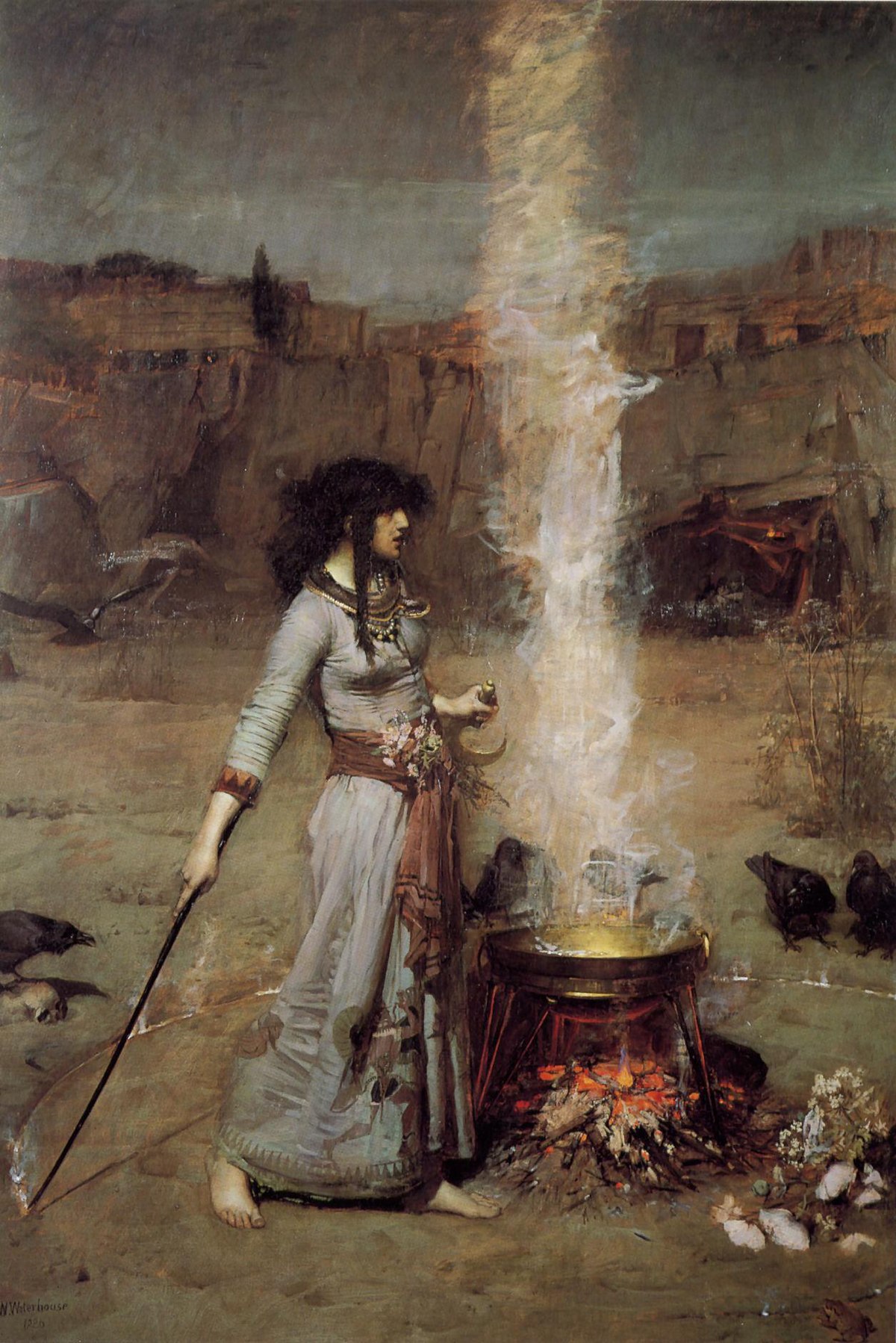 The Magic Circle by John William Waterhouse - Famous Oil Painting Hand Painted Art Pieces for Sale.