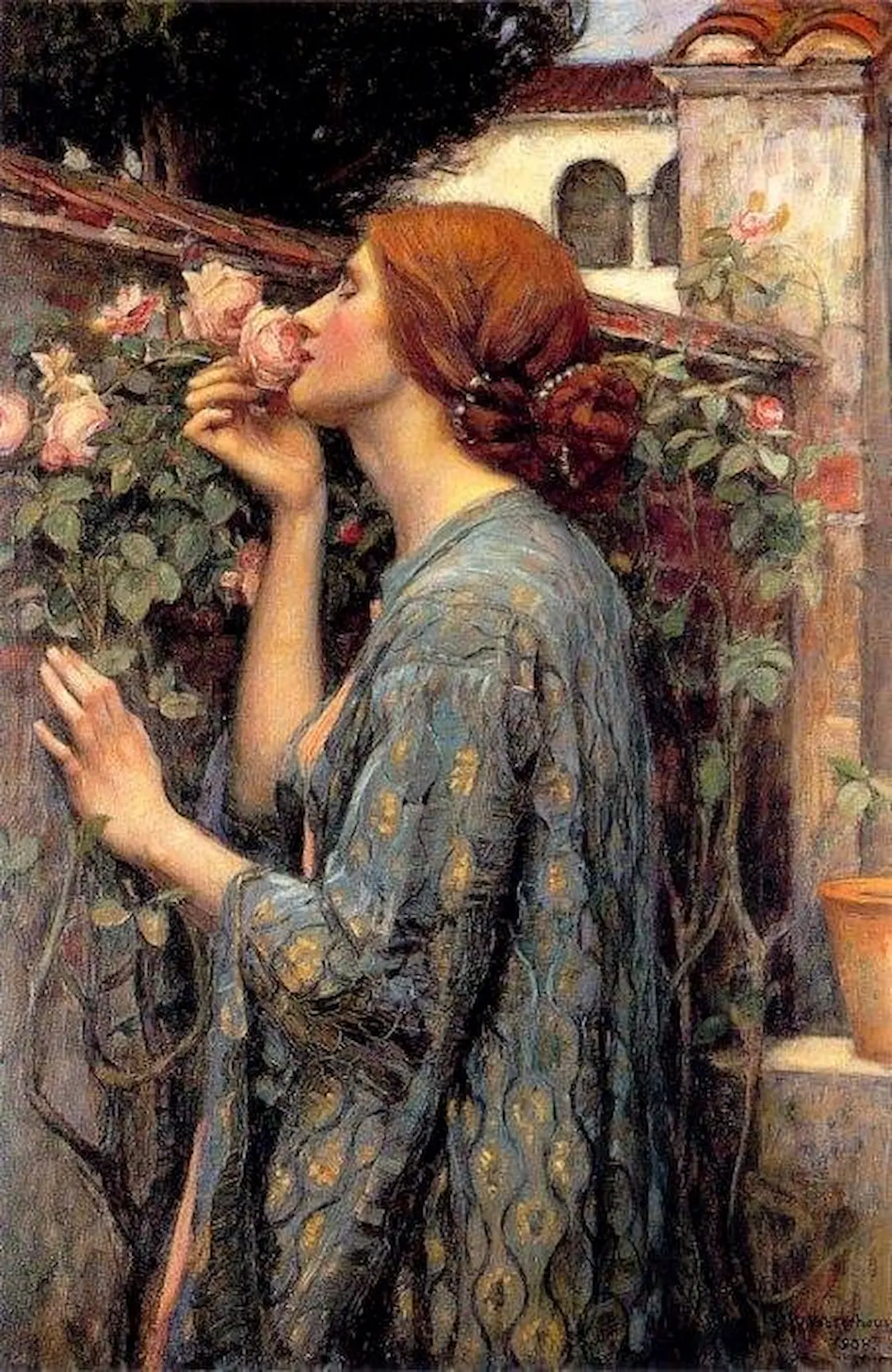 The Soul of the Rose 1908 by John William Waterhouse - Famous Oil Painting Hand Painted Art Pieces for Sale.