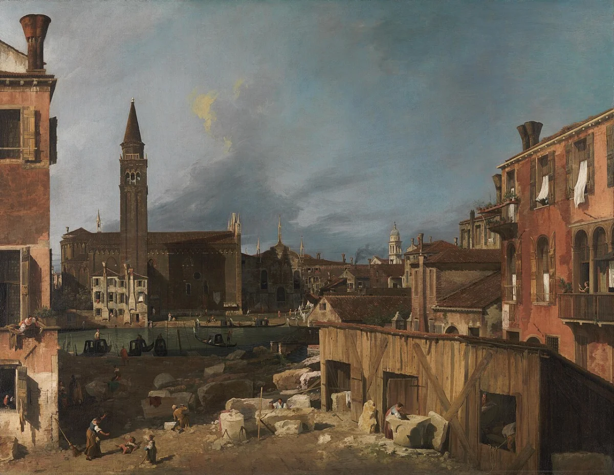 The Stonemason's Yard by Giovanni Antonio Canal (Canaletto)