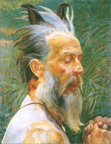 The head of a faun by Jacek Malczewski